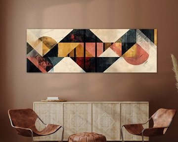 Geometrische harmonie - abstracte compositie in aardetinten van Poster Art Shop