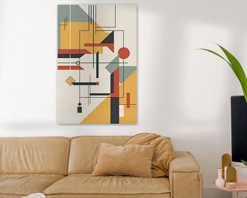 Geometrische harmonie - abstracte compositie in aardetinten van Poster Art Shop