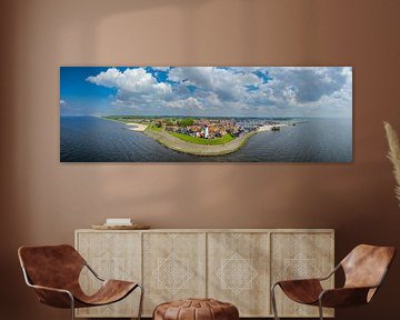 Urk luchtfoto van het voormalige eiland aan het IJsselmeer van Sjoerd van der Wal Fotografie