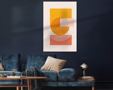 Sonnengeometrie - Abstrakte Formen in Warmen Tönen von Poster Art Shop