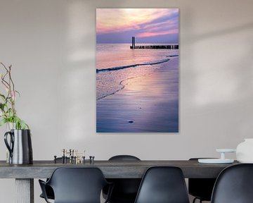 Zonsondergang strand Dishoek kleurrijk