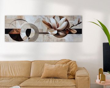 Magnolia geometrisch van Poster Art Shop