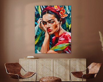 Frida in de Stijl van Tamara de Lempicka van Roger VDB