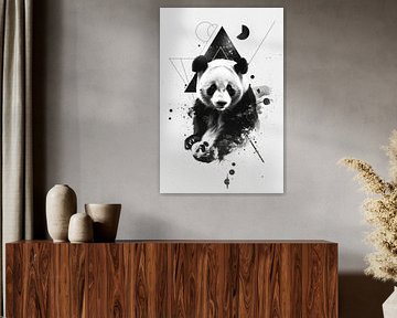 Abstracte panda - Modern dierenportret van Poster Art Shop