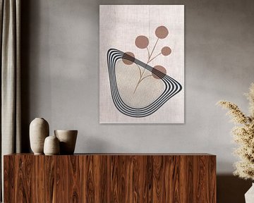 Japandi / Wabi Sabi collage kunst: Organische vormen van Studio Pieternel