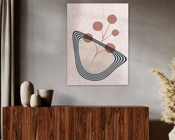 Japandi / Wabi Sabi collage kunst: Organische vormen van Studio Pieternel