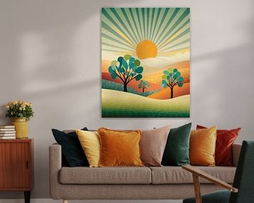 Bomen bij zonsopkomst 2 van Tanja Udelhofen