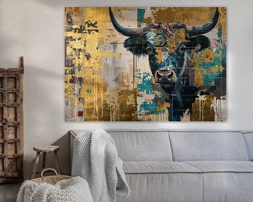 Schilderij Gouden Stier van Kunst Kriebels