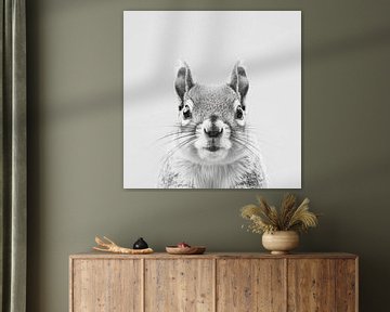 Eekhoorns - zwart-wit fotografie voor natuurliefhebbers van Poster Art Shop