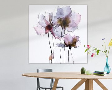 Summer Transparency of Flowing Flowers by Color Square