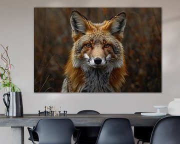 Realistisch portret van een vos in het bos