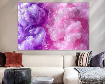 Peinture abstraite avec des tons violets et roses sur Art & Soul Creations