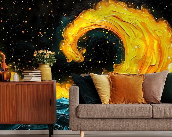 Voorbeeld van het werk in een kamer