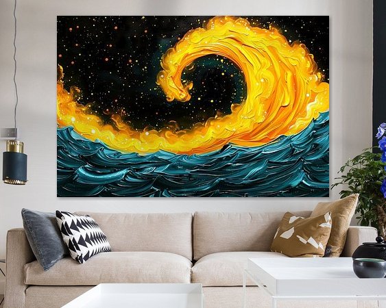 Voorbeeld van het werk in een kamer