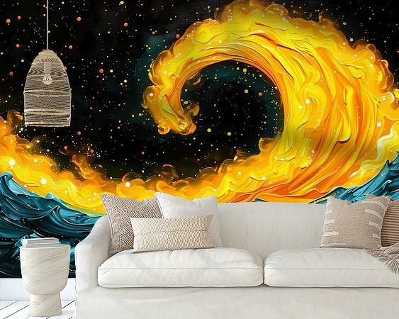 Voorbeeld van het werk in een kamer