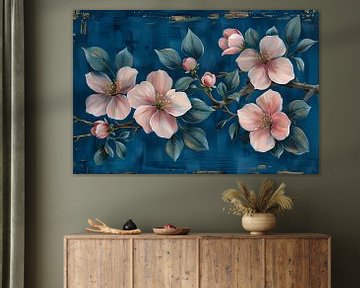 Prachtige bloemen op blauwe achtergrond van Art & Soul Creations