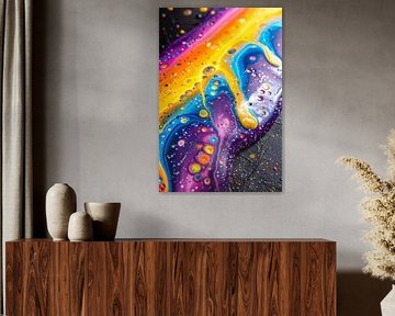 Colourful abstract artwork with dynamic shapes by Art & Soul Creations