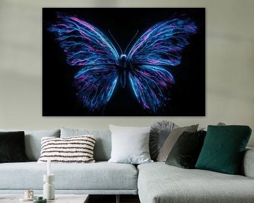 Neon butterfly art in vibrant colours by Art & Soul Creations