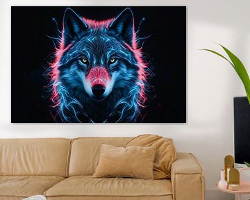 Bioluminescente wolf digitale kunst van De Muurdecoratie
