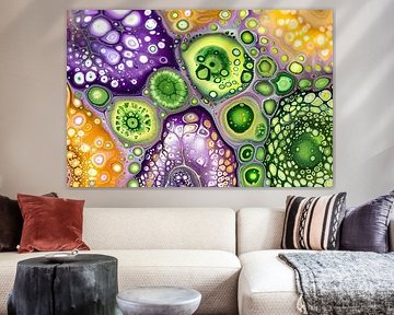 Abstract artwork with colourful patterns