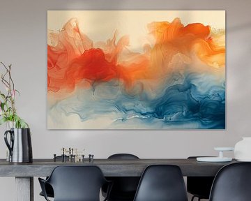 Abstract kunstwerk met levendige kleurencombinatie