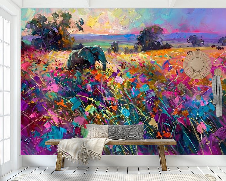 Voorbeeld van het werk in een kamer