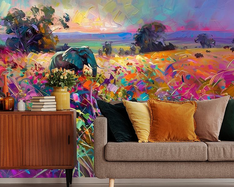 Voorbeeld van het werk in een kamer