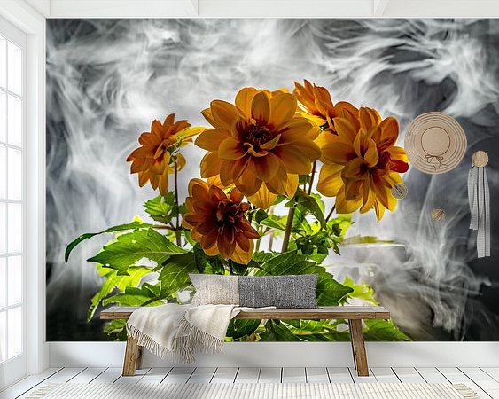 Voorbeeld van het werk in een kamer