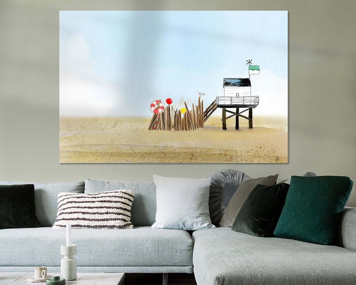 Voorbeeld van het werk in een kamer