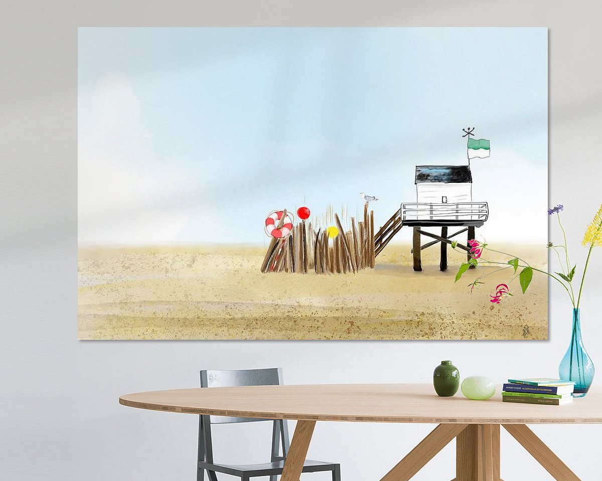 Voorbeeld van het werk in een kamer