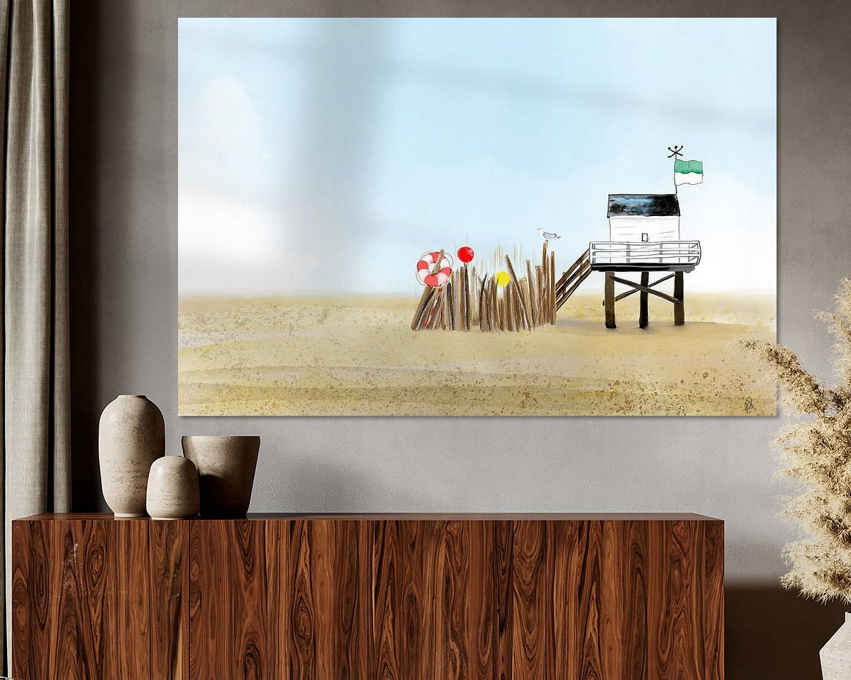 Voorbeeld van het werk in een kamer