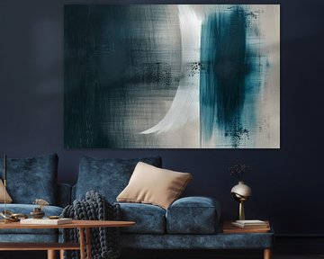 Abstract minimalisme in kobalt blauw van Japandi Art Studio