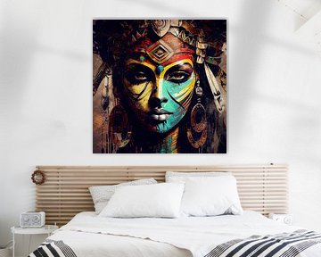Krachtige Egyptische Krijgerin #7 van Chromatic Fusion Studio