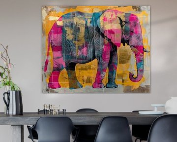 Schilderij Kleurrijke Olifant van Kunst Kriebels