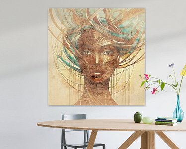 Voorbeeld van het werk in een kamer