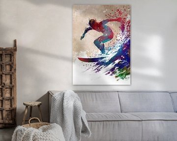 Surfer sport kunst #surfer #sport van JBJart Justyna Jaszke