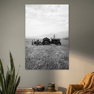 Old tractor in the mountains