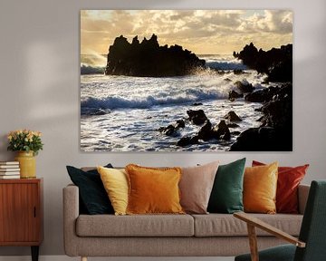 Zonsondergang Atlantische Oceaan Lanzarote van Martijn Schruijer