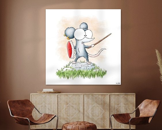 Voorbeeld van het werk in een kamer