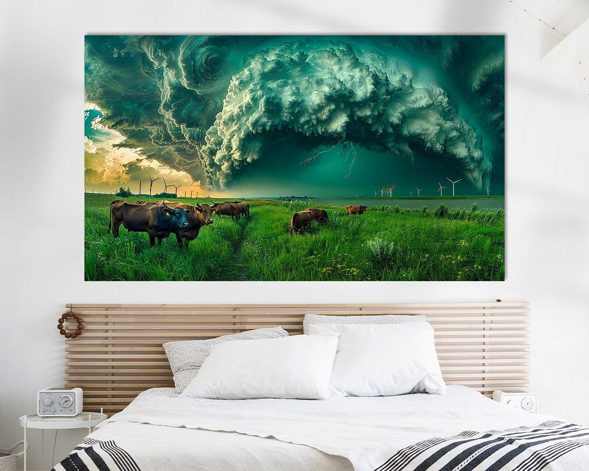 Voorbeeld van het werk in een kamer