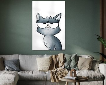 Kinderkamer portret chagrijnige kat