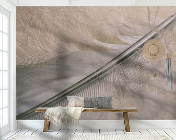 Pastel colour: Feather with down by Marjolijn van den Berg