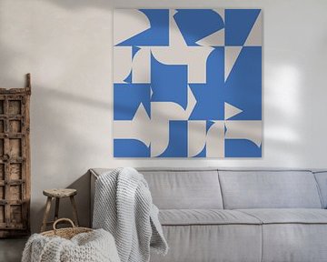 Abstracte kunst in blauw en wit nr. 2 van Dina Dankers