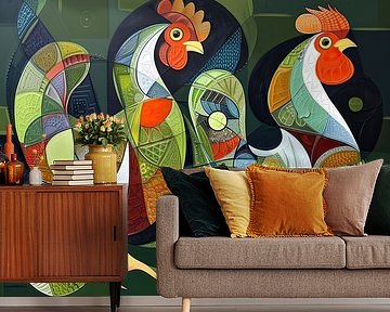 Chicken painting Colourful