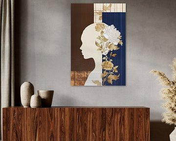 Botanical Beauty in Women's Portrait with Contrast