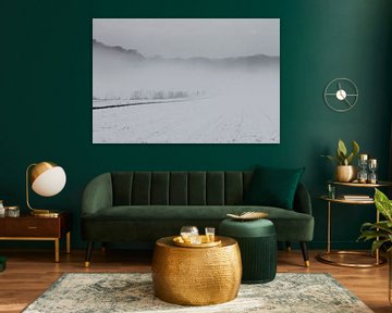 Mistig sneeuwlandschap van Peter