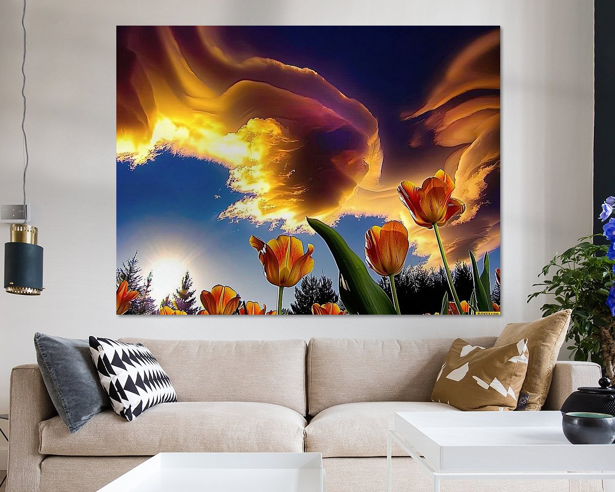 Voorbeeld van het werk in een kamer