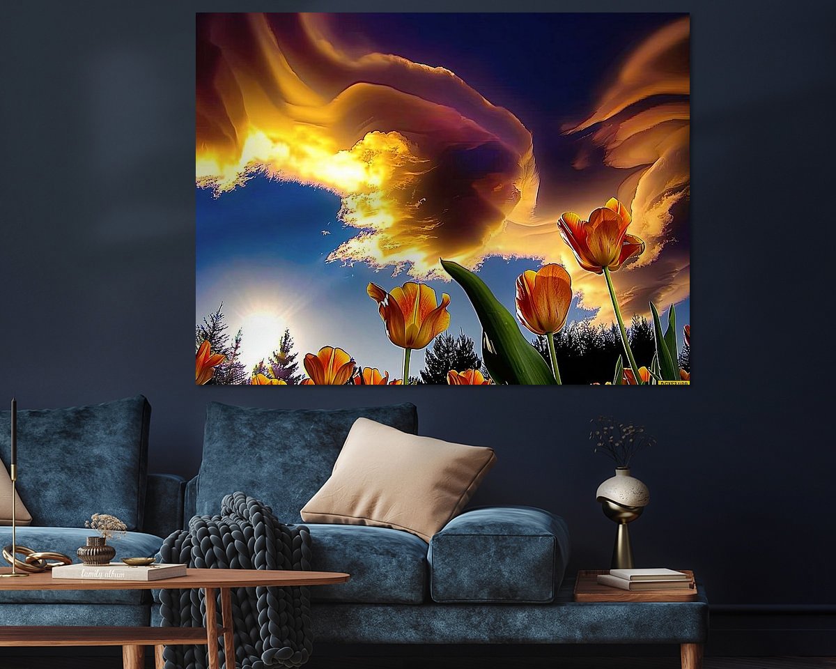 Voorbeeld van het werk in een kamer