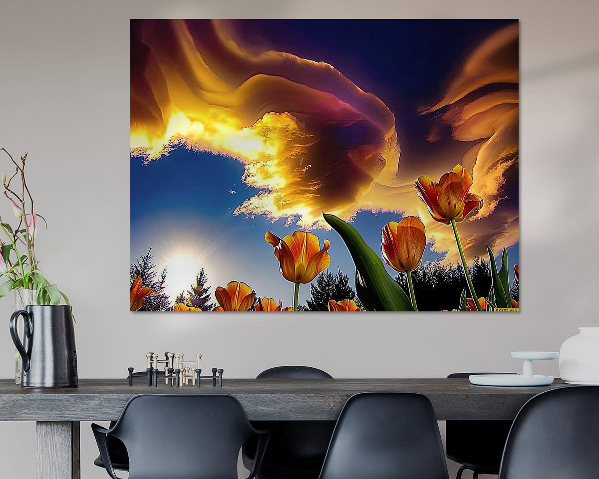 Voorbeeld van het werk in een kamer