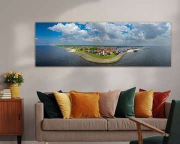 Urk luchtfoto van het voormalige eiland aan het IJsselmeer